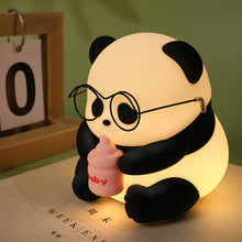 Load image into Gallery viewer, Cute Panda Silicone Lamp USB Rechargeable Timing Pat Sensor LED Night Light Bedside Decor Kids Birthday Gift
