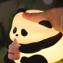 Load image into Gallery viewer, Cute Panda Silicone Lamp USB Rechargeable Timing Pat Sensor LED Night Light Bedside Decor Kids Birthday Gift
