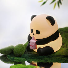 Load image into Gallery viewer, Cute Panda Silicone Lamp USB Rechargeable Timing Pat Sensor LED Night Light Bedside Decor Kids Birthday Gift
