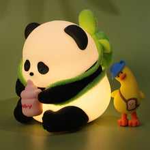 Load image into Gallery viewer, Cute Panda Silicone Lamp USB Rechargeable Timing Pat Sensor LED Night Light Bedside Decor Kids Birthday Gift
