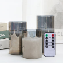 Load image into Gallery viewer, 3Pcs/Set LED Flameless Electric Candles Light Acrylic Glass Battery Flickering Fake Tealight for Wedding Party Christmas Decor
