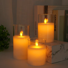 Load image into Gallery viewer, 3Pcs/Set LED Flameless Electric Candles Light Acrylic Glass Battery Flickering Fake Tealight for Wedding Party Christmas Decor
