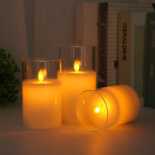 Load image into Gallery viewer, 3Pcs/Set LED Flameless Electric Candles Light Acrylic Glass Battery Flickering Fake Tealight for Wedding Party Christmas Decor
