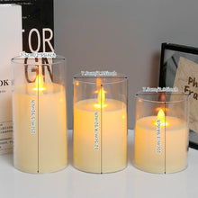 Load image into Gallery viewer, 3Pcs/Set LED Flameless Electric Candles Light Acrylic Glass Battery Flickering Fake Tealight for Wedding Party Christmas Decor
