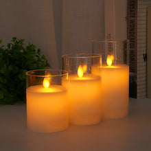 Load image into Gallery viewer, 3Pcs/Set LED Flameless Electric Candles Light Acrylic Glass Battery Flickering Fake Tealight for Wedding Party Christmas Decor
