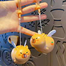 Load image into Gallery viewer, Cartoon Fly Capybara Key Ring Creative keychain Elastic Retractable Pull Key Chain Small Gift Small Charm
