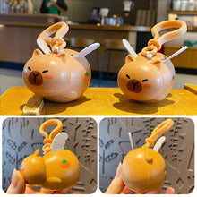 Load image into Gallery viewer, Cartoon Fly Capybara Key Ring Creative keychain Elastic Retractable Pull Key Chain Small Gift Small Charm
