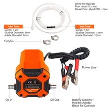 Load image into Gallery viewer, 12V 60W Electric Car Oil Suction Pump Fuel Delivery Engine Oil Crude Oil Fluid Suction Pump For Boat Motorcycle Vehicle
