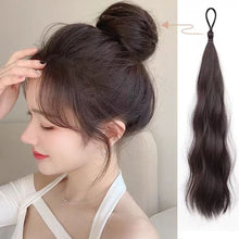 Load image into Gallery viewer, Self Winding Hair Bunches Ball Shaped Wig Hair Loops Simulated Hair Buds Hair Bags Natural Fluffiness Coiled Hair Ropes
