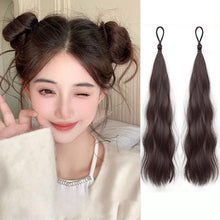 Load image into Gallery viewer, Self Winding Hair Bunches Ball Shaped Wig Hair Loops Simulated Hair Buds Hair Bags Natural Fluffiness Coiled Hair Ropes
