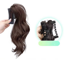 Load image into Gallery viewer, Horsetail Wig Female Gripper Style Simulation Long Curly Hair Large Wave Wig Synthetic Hair Women False Hair Piece
