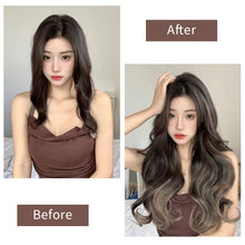 Load image into Gallery viewer, Fashion Spot Dyed Wig Piece Paris Painted Dyed Green Wood Gray Long Hair Natural One Piece Curly Wig Piece
