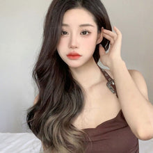Load image into Gallery viewer, Fashion Spot Dyed Wig Piece Paris Painted Dyed Green Wood Gray Long Hair Natural One Piece Curly Wig Piece
