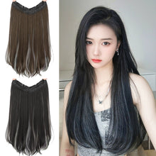 Load image into Gallery viewer, Highlight dyeing Female Long Hair Synthetic Fiber Long Hair Wig False Hair Piece One Piece Seamless Simulation Hair Extensions
