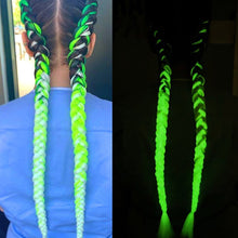 Load image into Gallery viewer, Nightglow High-temperature Silk Dirty Braid Big Braid African Wig High-temperature Fluorescent Color Gradient Fiber Dirty Braid
