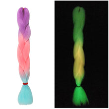 Load image into Gallery viewer, Nightglow High-temperature Silk Dirty Braid Big Braid African Wig High-temperature Fluorescent Color Gradient Fiber Dirty Braid
