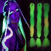 Load image into Gallery viewer, Nightglow High-temperature Silk Dirty Braid Big Braid African Wig High-temperature Fluorescent Color Gradient Fiber Dirty Braid
