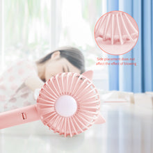 Load image into Gallery viewer, Handheld Mini Fan Portable Pocket Fan with Light USB Charging Fan Rechargable Cooling Fan Phone Holder for Home Outdoor Office
