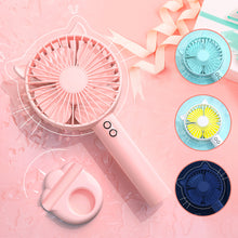 Load image into Gallery viewer, Handheld Mini Fan Portable Pocket Fan with Light USB Charging Fan Rechargable Cooling Fan Phone Holder for Home Outdoor Office
