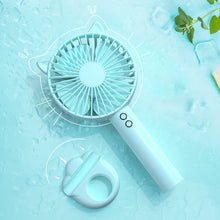 Load image into Gallery viewer, Handheld Mini Fan Portable Pocket Fan with Light USB Charging Fan Rechargable Cooling Fan Phone Holder for Home Outdoor Office

