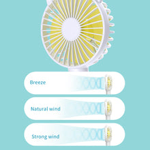 Load image into Gallery viewer, Handheld Mini Fan Portable Pocket Fan with Light USB Charging Fan Rechargable Cooling Fan Phone Holder for Home Outdoor Office
