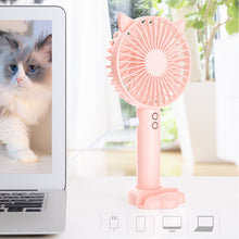 Load image into Gallery viewer, Handheld Mini Fan Portable Pocket Fan with Light USB Charging Fan Rechargable Cooling Fan Phone Holder for Home Outdoor Office
