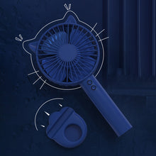 Load image into Gallery viewer, Handheld Mini Fan Portable Pocket Fan with Light USB Charging Fan Rechargable Cooling Fan Phone Holder for Home Outdoor Office
