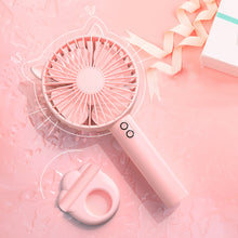 Load image into Gallery viewer, Handheld Mini Fan Portable Pocket Fan with Light USB Charging Fan Rechargable Cooling Fan Phone Holder for Home Outdoor Office
