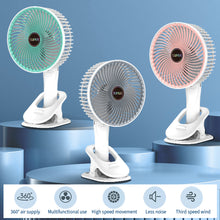 Load image into Gallery viewer, Portable Mini Hand Clip Fan USB Rechargeable Quiet Desktop Electric Fan High Quality Student Dormitory Small Cooling Fan
