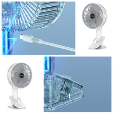 Load image into Gallery viewer, Portable Mini Hand Clip Fan USB Rechargeable Quiet Desktop Electric Fan High Quality Student Dormitory Small Cooling Fan
