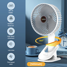 Load image into Gallery viewer, Portable Mini Hand Clip Fan USB Rechargeable Quiet Desktop Electric Fan High Quality Student Dormitory Small Cooling Fan
