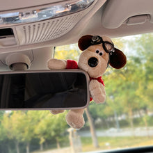 Load image into Gallery viewer, Cute Plush Glasses Puppy Dog Car Rearview Mirror Decoration Car Ornament Pendant Center Console Decoration Car Accessories
