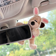 Load image into Gallery viewer, Cute Plush Glasses Puppy Dog Car Rearview Mirror Decoration Car Ornament Pendant Center Console Decoration Car Accessories
