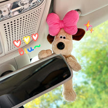 Load image into Gallery viewer, Cute Plush Glasses Puppy Dog Car Rearview Mirror Decoration Car Ornament Pendant Center Console Decoration Car Accessories
