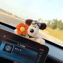Load image into Gallery viewer, Cute Plush Glasses Puppy Dog Car Rearview Mirror Decoration Car Ornament Pendant Center Console Decoration Car Accessories
