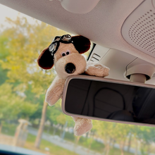 Load image into Gallery viewer, Cute Plush Glasses Puppy Dog Car Rearview Mirror Decoration Car Ornament Pendant Center Console Decoration Car Accessories
