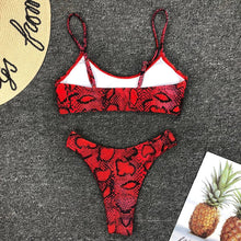 Load image into Gallery viewer, Sexy Wear Swimwear Bikini Female Woman Beach Bikini Leopard Beachwear Set Bathing Suit Snakeskin Push Up Swimsuit
