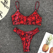 Load image into Gallery viewer, Sexy Wear Swimwear Bikini Female Woman Beach Bikini Leopard Beachwear Set Bathing Suit Snakeskin Push Up Swimsuit
