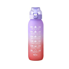 Load image into Gallery viewer, 1000ML Outdoor Large Capacity Scented Ring Sports Water Bottle Creative Gradient Tritan Straw Bottle With Handle Strap
