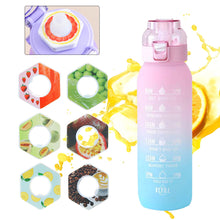 Load image into Gallery viewer, 1000ML Outdoor Large Capacity Scented Ring Sports Water Bottle Creative Gradient Tritan Straw Bottle With Handle Strap
