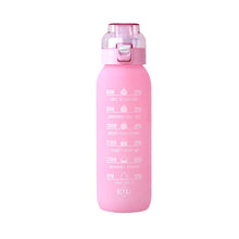 Load image into Gallery viewer, 1000ML Outdoor Large Capacity Scented Ring Sports Water Bottle Creative Gradient Tritan Straw Bottle With Handle Strap
