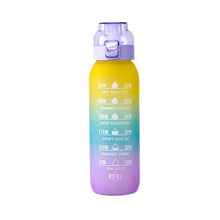 Load image into Gallery viewer, 1000ML Outdoor Large Capacity Scented Ring Sports Water Bottle Creative Gradient Tritan Straw Bottle With Handle Strap
