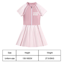 Load image into Gallery viewer, Girls' Sports Style One-Piece Swimsuit With Anti-Emptied Boxers Professional Sun Protection Quick Drying Hot Spring Swimsuit
