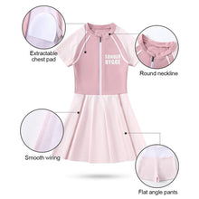 Load image into Gallery viewer, Girls' Sports Style One-Piece Swimsuit With Anti-Emptied Boxers Professional Sun Protection Quick Drying Hot Spring Swimsuit
