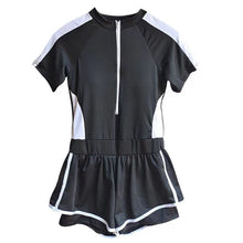 Load image into Gallery viewer, Professional One-Piece Swimsuit With Boxer Shorts Slim-Fit Sports Style Hot Spring Swimsuit With Zipper
