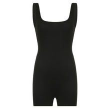Load image into Gallery viewer, 1PC Yoga Jumpsuit With Bra Pad Tight-Fitting Backless Hip Lift One-Piece Pleated Nude Romper Shorts
