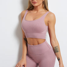 Load image into Gallery viewer, Solid Color Seamless Thread Sports Underwear Moisture Wicking Elastic Yoga Wear-Bra
