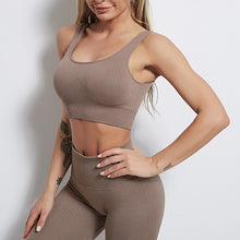 Load image into Gallery viewer, Solid Color Seamless Thread Sports Underwear Moisture Wicking Elastic Yoga Wear-Bra

