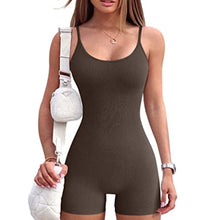 Load image into Gallery viewer, Summer Sexy Suspender Tight-Fitting Jumpsuit Shorts Outdoor Fitness High-Bounce Hip Lift Yoga Pants
