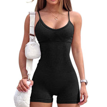 Load image into Gallery viewer, Summer Sexy Suspender Tight-Fitting Jumpsuit Shorts Outdoor Fitness High-Bounce Hip Lift Yoga Pants
